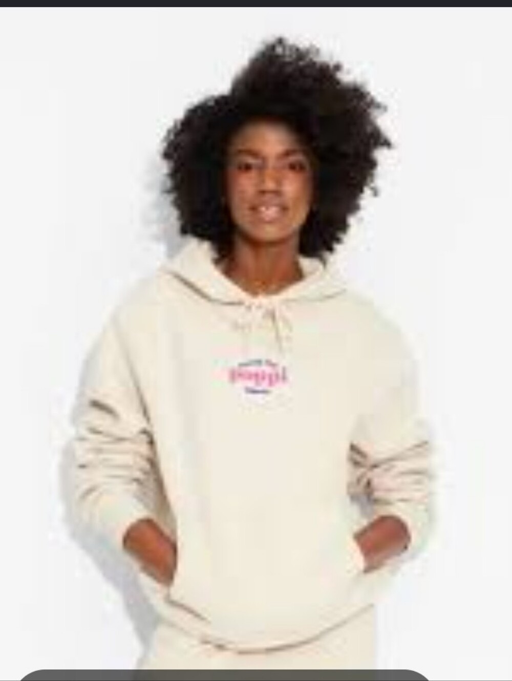 Poppi Target Collab Women's XXS Hoodie Cream Oversize Soft Chunky Gym Soda EUC